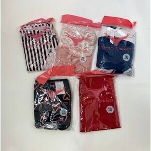 Knotty Knickers 5 Panties 3XL Black Red Stripes Hearts Taupe Blue Mixed (2149)